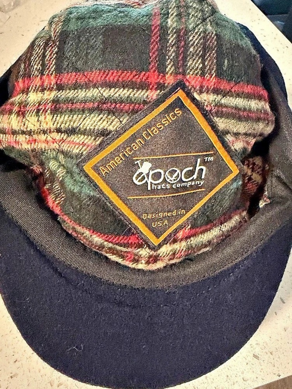 Epoch American Classics Wool Cap Plaid Wool Cap in Black & Green